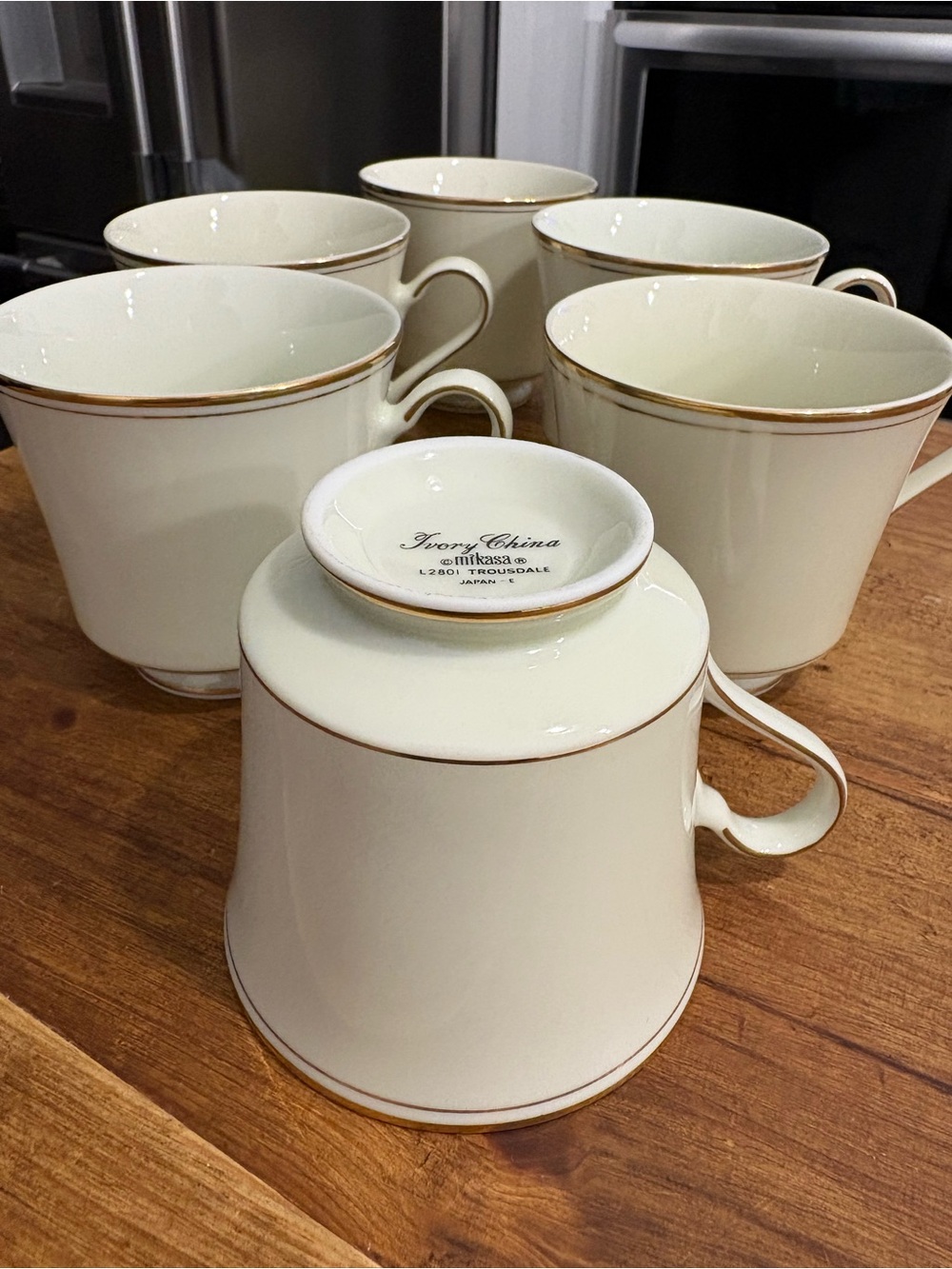 Trousdale by Mikasa Ivory China Gold-Trim Teacup Set - 6